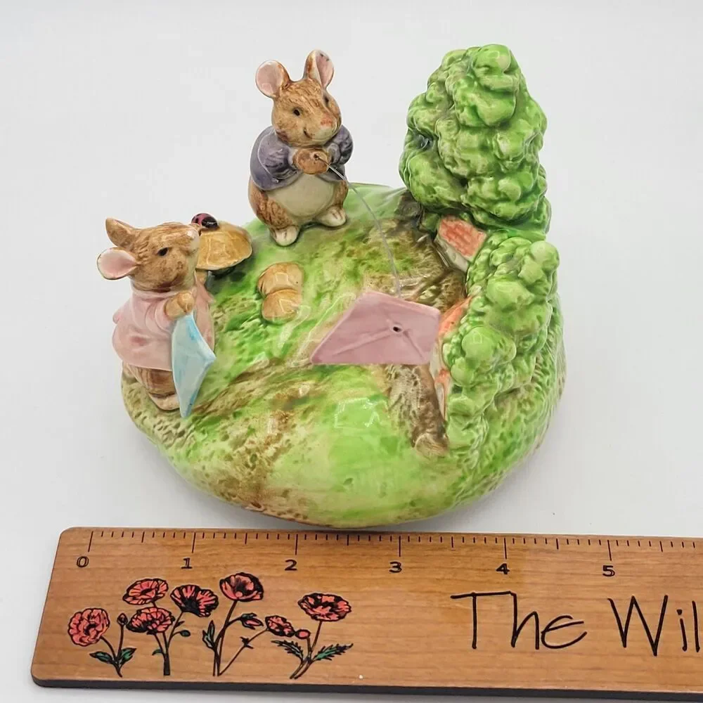 Otagiri Musical Mice Ceramic Figurine Music Box